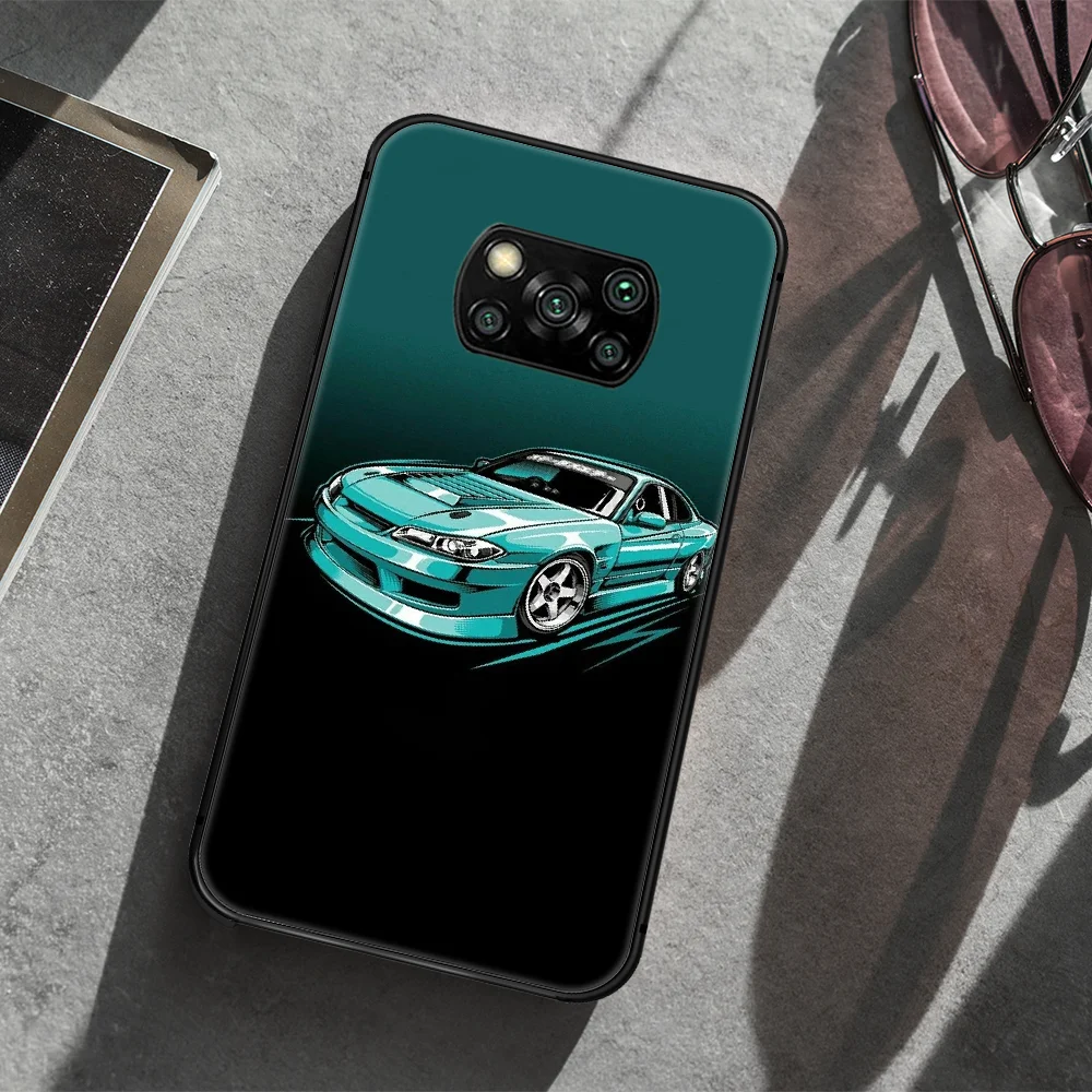 

JDM Cars Auto Phone case Cover Hull For Xiaomi Mi A2 A3 8 9 9T Note 10 Se Lite Pro black Etui Soft Prime Silicone Hoesjes