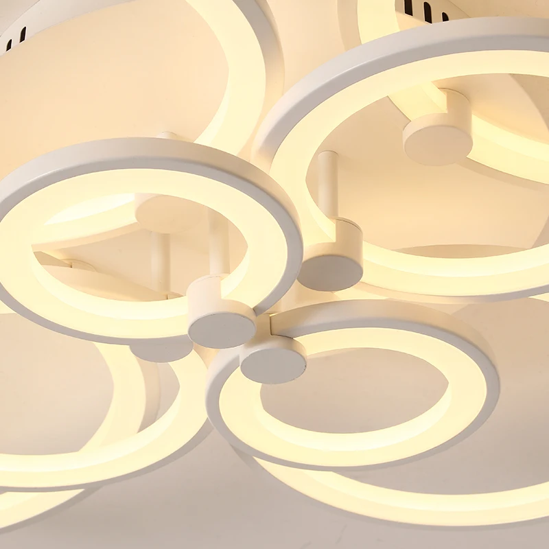 

Black Remote Control chandelier Ceiling Lamp For Living room Bedroom staircase Ring Rond Chandelier Acrylic Lampshade Chandelier