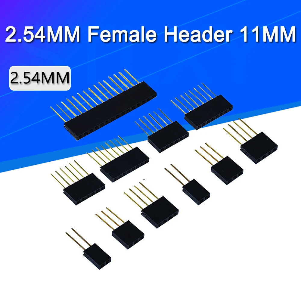 10 шт. 1x2/3/4/6/8/10/15 Pin 2 54 мм штабелируемые длинные ножки Femal Header для Arduino Shield Stlxy |