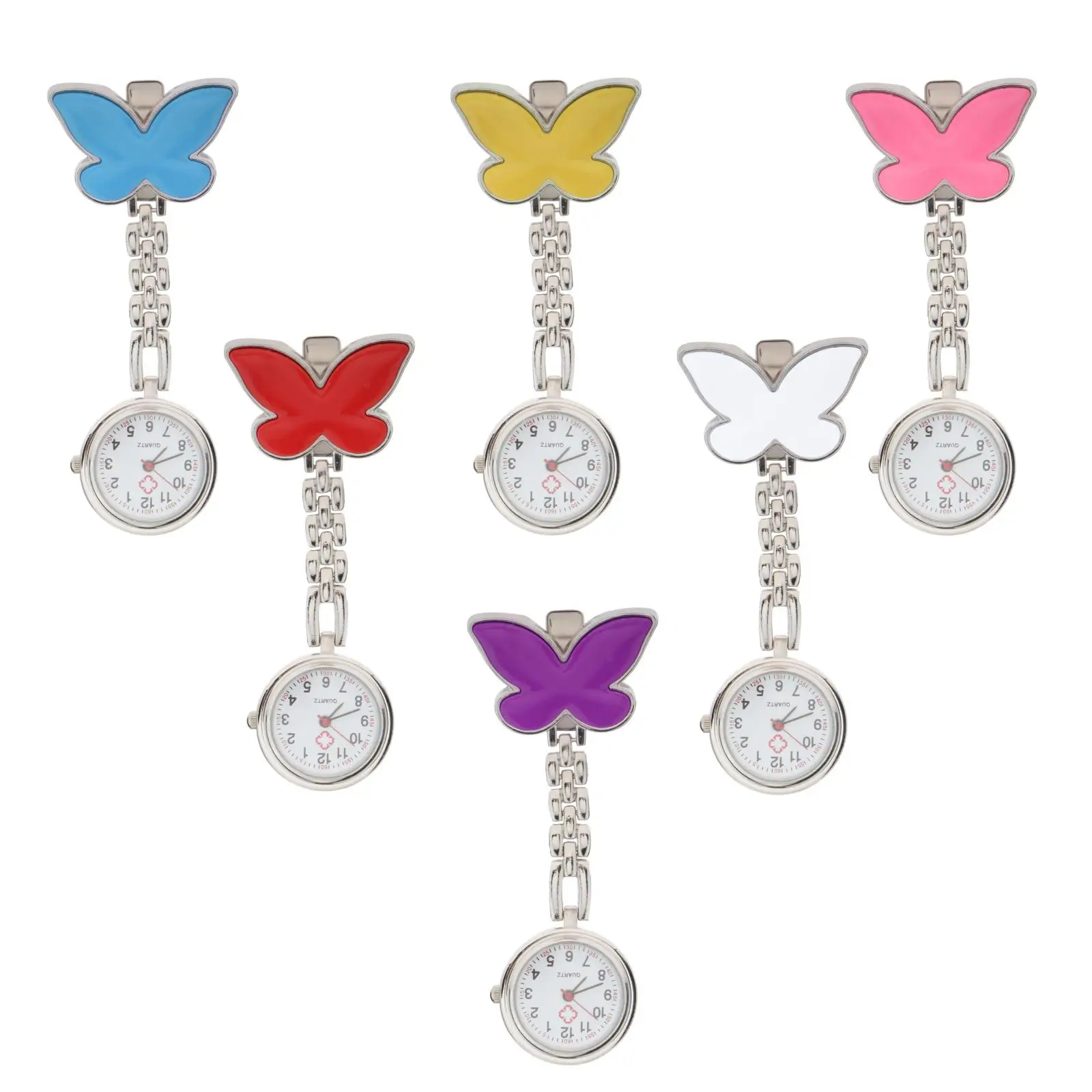 

Fashion Butterfly Nurse Clip-on Fob Brooch Pendant Hanging Watch Gift