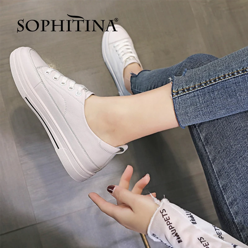 

SOPHITINA/Женская обувь; Модная спортивная женская обувь из натуральной кожи; Универсальная обувь для бега на шнуровке; Повседневная женская об...