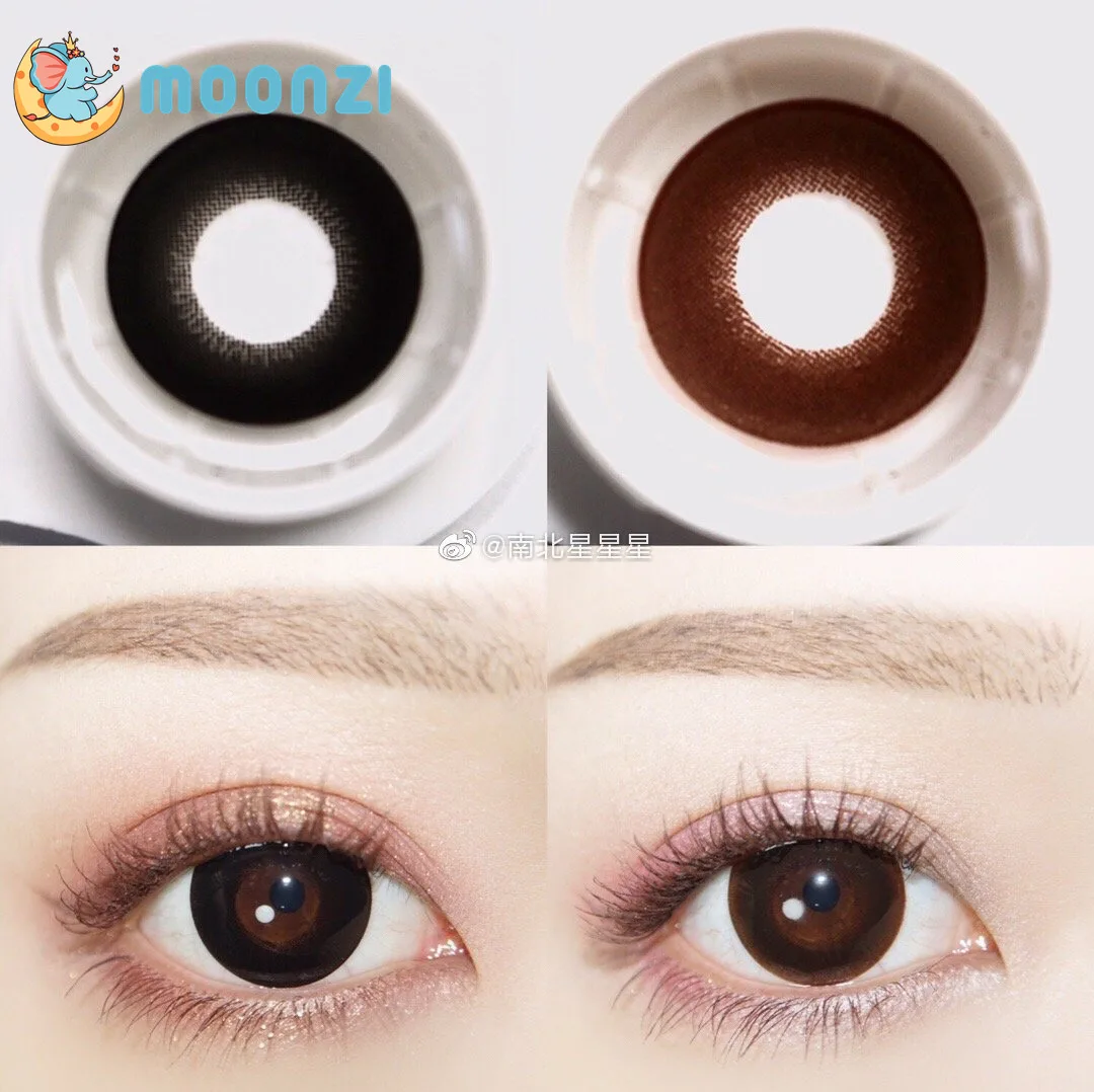 moonzi big beauty ring contact lenses annually black soft for eyes big pupil contact lens myopia prescription degree 2pcspair free global shipping