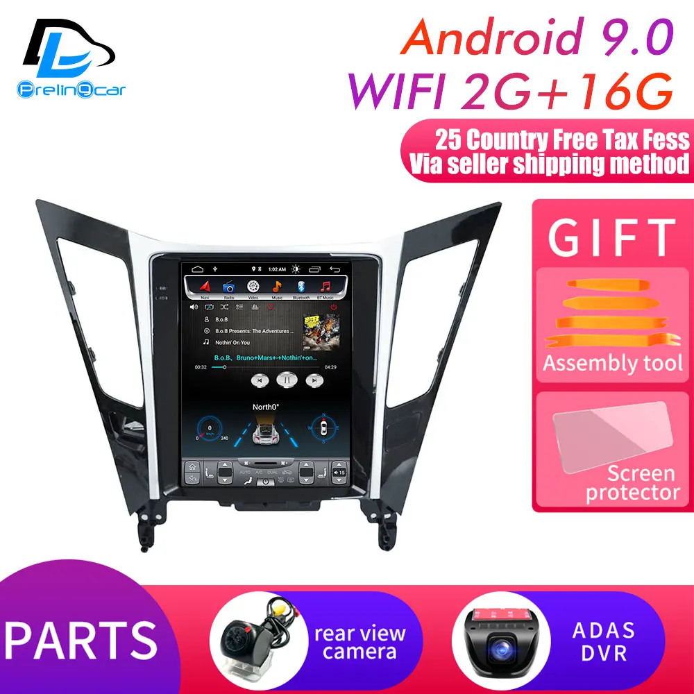 WIFI 2G16G add DVR Android 9,0 2G ram Автомобильный gps Мультимедиа Стерео радиоплеер для vertical Da sonata 8 поколения вертикальный плеер навигационная система - Цвет: WIFI 2G16G add DVR