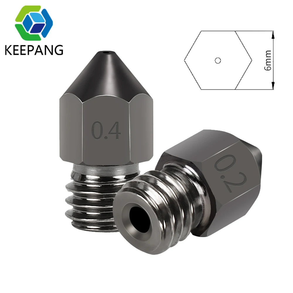 

3Pcs KeePang Hexagon MK8 Nozzle Hardened Steel Mold Steel Corrosion-Resistant Threaded 1.75mm 3D Printer Nozzle for Ender3 Pro