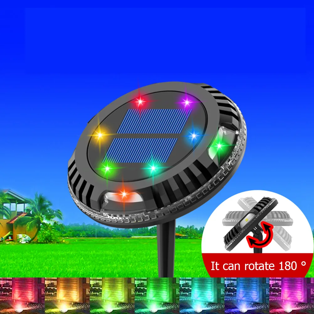 

Solar Power Underground Light LED Waterproof Round Lighting Buried Lamp Decor for Yard Deck Floor Decoration