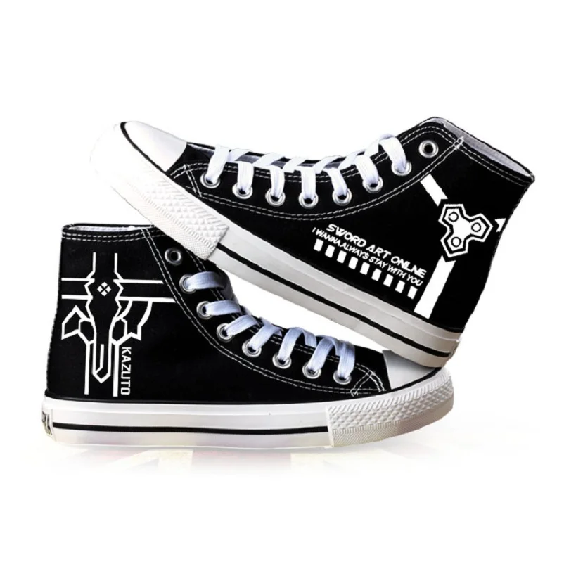 

Anime Sword Art Online Kirito Asuna Asada Casual Noctilucent plimsolls canvas shoes rope soled shoe