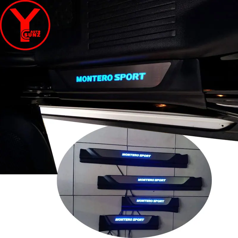 for montero sport YCSUNZ светодиодные накладки на пороги, защитные накладки на пороги, аксессуары для mitsubishi pajero sport montero sport - Цвет: for montero sport