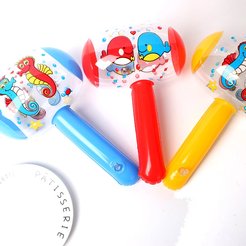 Martillo inflable de aire de dibujos animados para ni&ntilde;os, juguete para hacer ruido, con campana de Color aleatorio, al por mayor-1