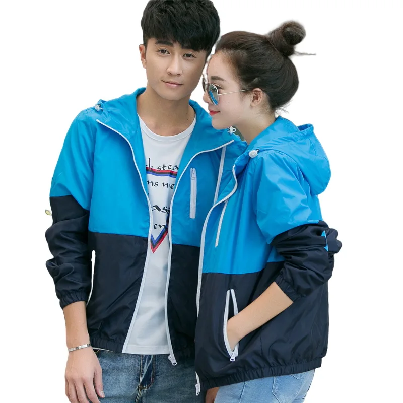 

Women Jacket Couple Outwear Thin Hooded Couple Fashion Windbreaker Outdoor Sun Protection Clothing Multi-Color