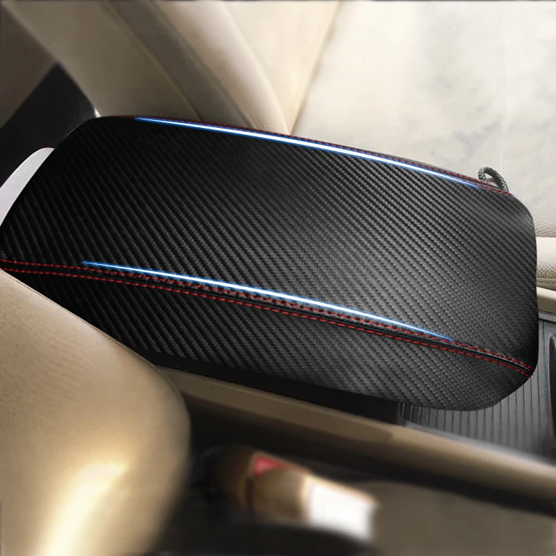 

Car Interior Carbon Style Microfiber Leather Center Armrest Cover Sticker Trim For Honda Civic 8th Gen 2006 2007 2008 - 2011