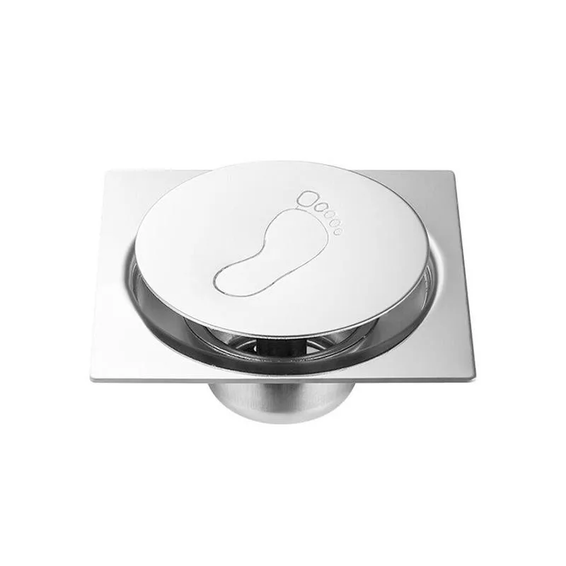 

1pc Steel Square Bounce Floor Drain Foot-operated 10x10cm/15x15cm Floor Drain Accessories Deodorant Bathroom G9W1