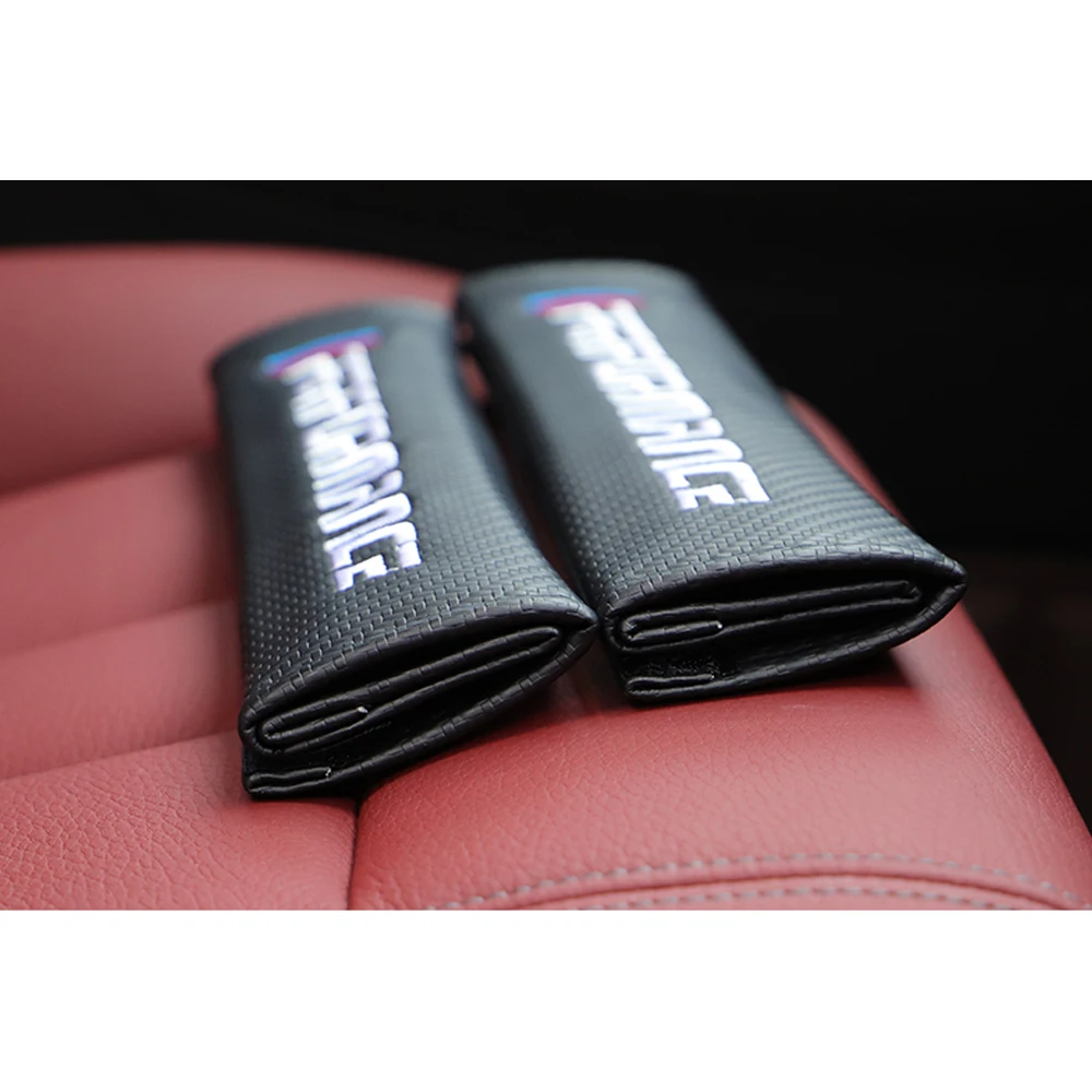 

2 Pcs Car Seat Belt Carbon Fiber Texture Cover Safety Belt For BMW Performance M Logo E36 E46 E60 E90 E92 F10 F30 M3 M4 M5 X1 X3