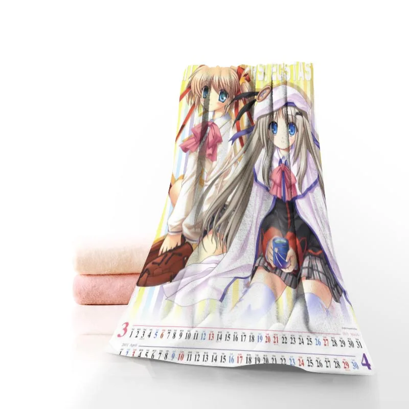

Custom Little Busters! Bath Towel Washcloth Home Textile Travel Hand Face Towel Microfiber Bathroom Towels For Adult 0918