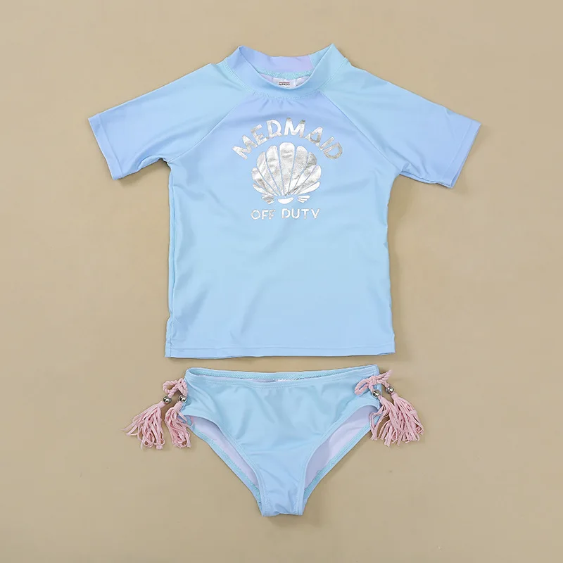 Купальный костюм для девочек из двух частей с изображением фламинго купальный