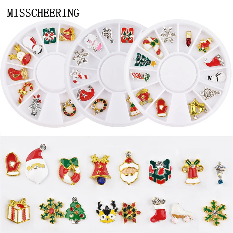 Новинка 1 коробка рождественские ювелирные изделия 3D из сплава украшения для