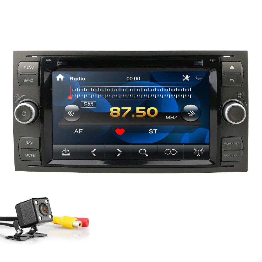 Автомобильный DVD плеер 2DIN 7 дюймов черный серебристый для Ford Focus/Mondeo/Transit/C MAX/Fiest GPS