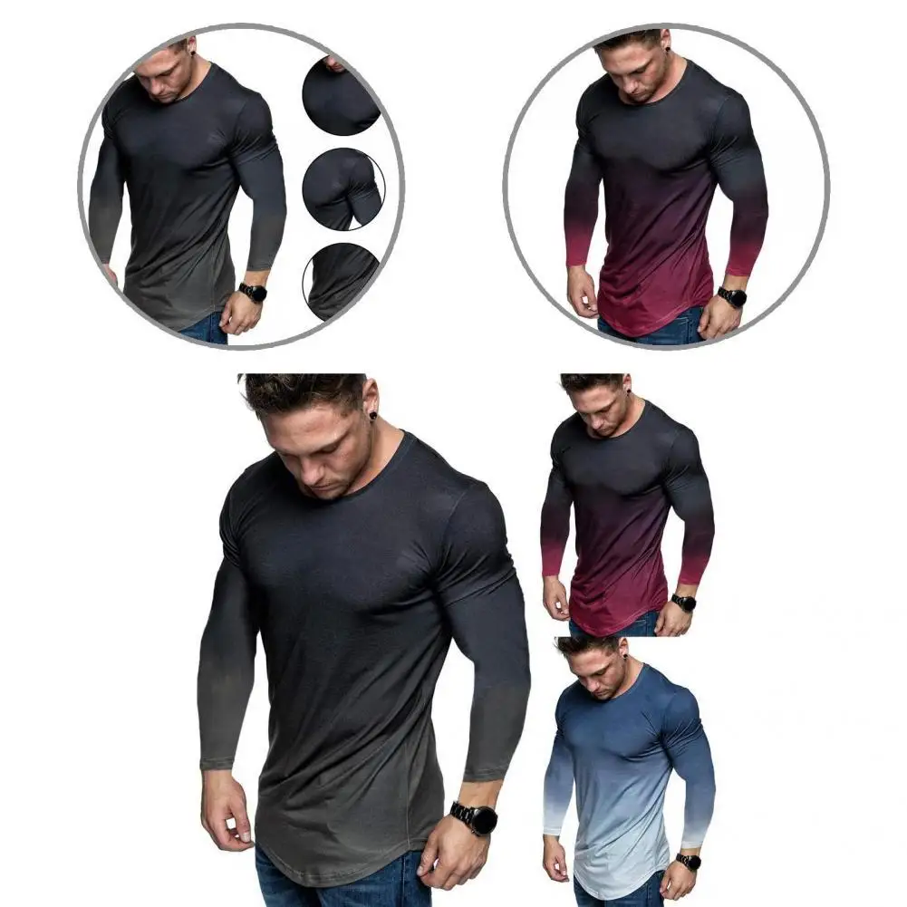 

Handsome Popular Crew Neck Quick Dry Shirt Streetwear Men Pullover O Neck for Party