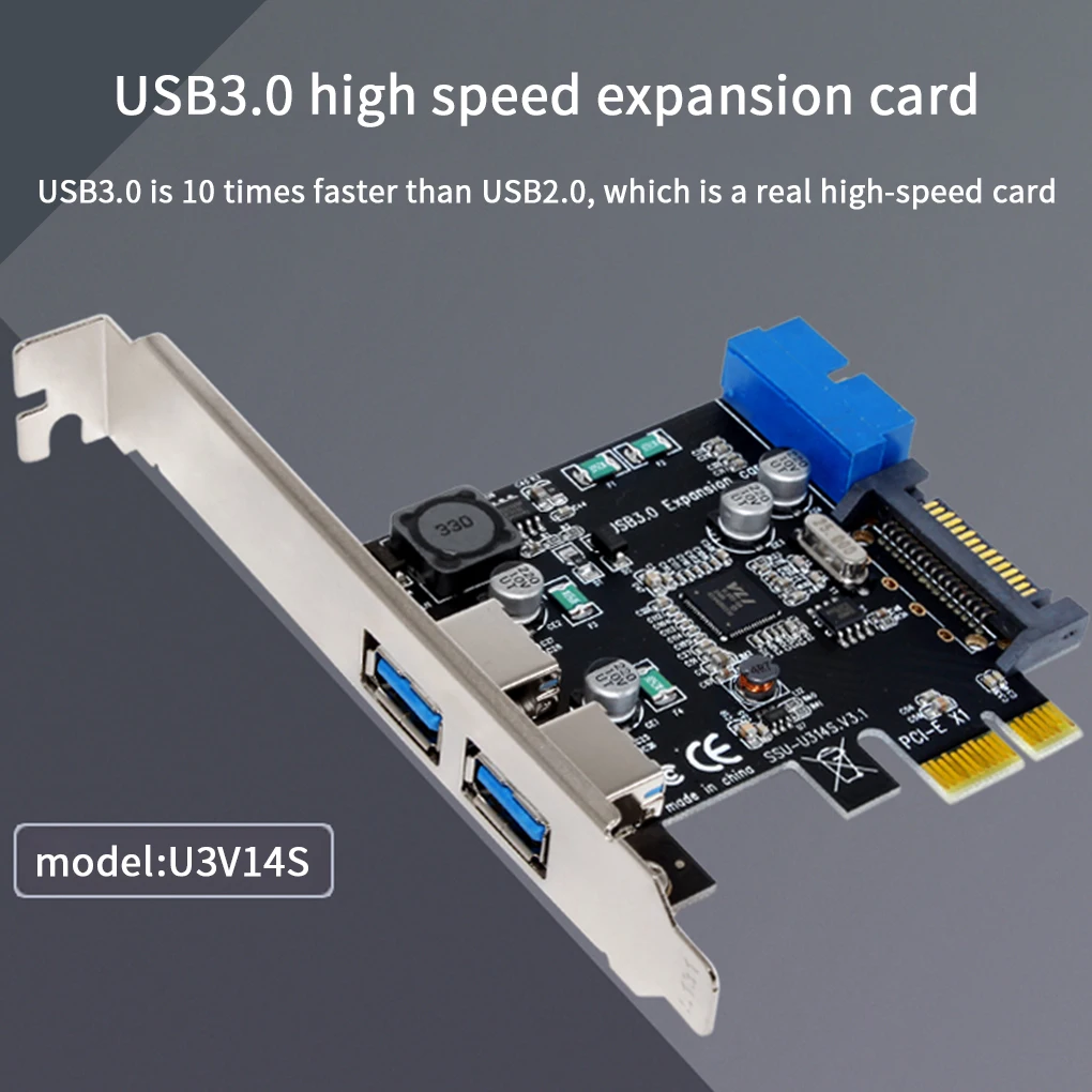 Купи USB 3.0 PCI-E Expansion Card Adapter 2 Port USB3.0 Hub Internal 19pin 19 pin Header USB 3 to PCIE PCI Express Adapter Card за 298 рублей в магазине AliExpress