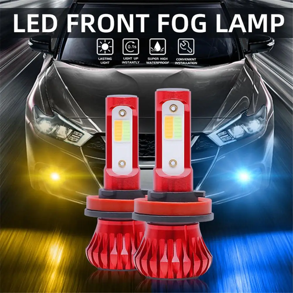 

Car Fog Light Taillight Bulbs 2100 lm H1 H3 H7 H11 9005 9006 COB Car Lights 8000K Ice Blue 3000K Amber Yellow Dropshipping