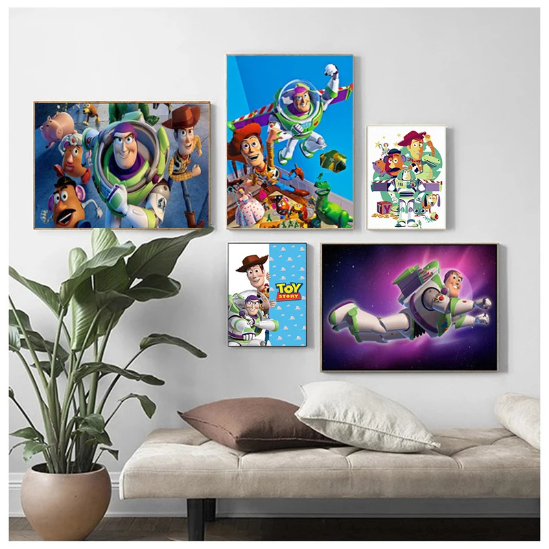 Disney мультфильм холст картины смешная история игрушек Вуди плакаты и принты