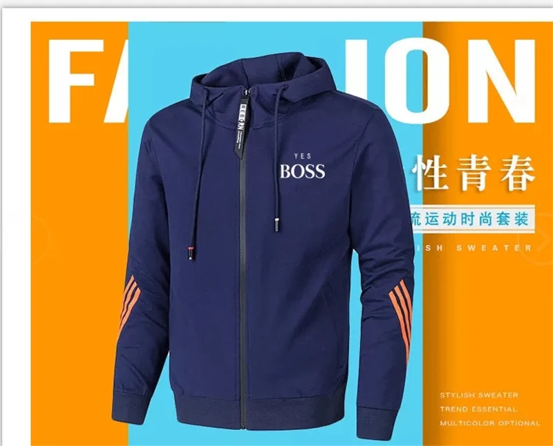 

New Yes Boss Men's Suit Hoodie + Pants Jogging Harajuku Sportswear Casual Men's/Women Training Sports Shirt Tracksuit Brand