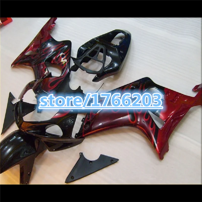 

New ABS fairings for suzuki gsxr1000 00 01 02 bodywork fairing kit GSXR 1000 2000-2002 red flames red black fairing