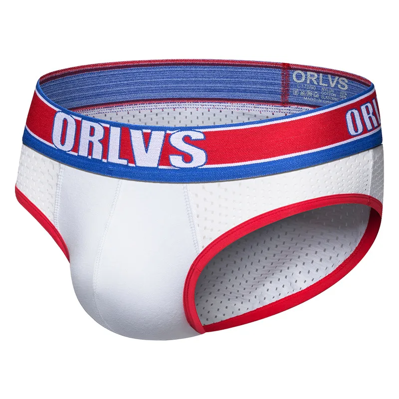 

ORLVS New Fashion Men's Underwear Mesh Fabric Breathable Comfortable Sexy Hip-up Sports Men's Briefs Manufacturer Supply OR789