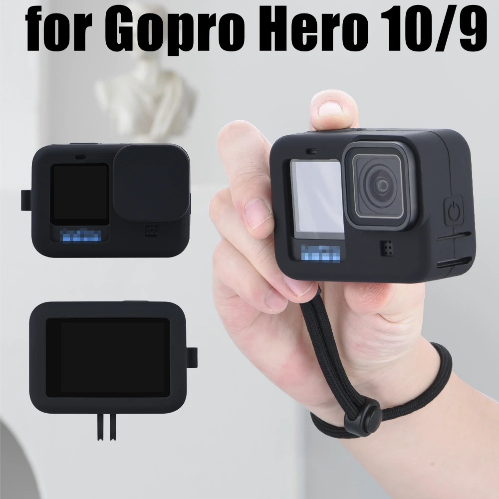 

Silicone Case Frame for Gopro Hero 10/9 Silicone Protective Full Cover Shell Camera for Go pro 10/9 Accessories