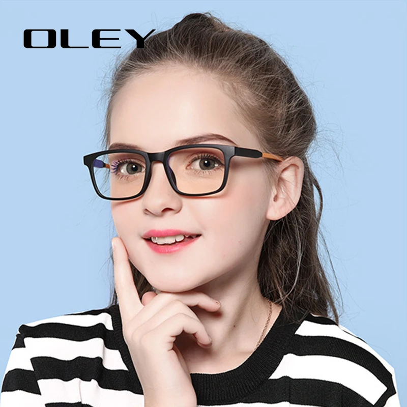 

OLEY New Baby Anti-blue Light Silicone Glasses Brand Children Soft Frame Goggle Plain Glasses Kids Eye Fame Eywear Fashion