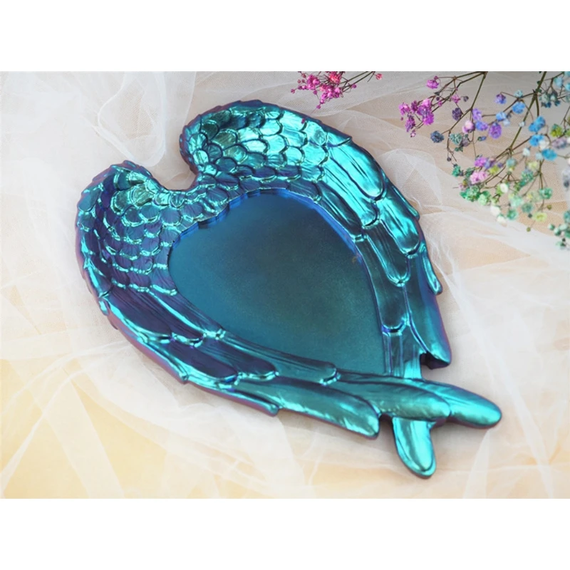 

Wing Love Mirror Tray Epoxy Resin Mold Serving Board Plate Coaster Silicone Mould DIY Crafts Home Decorations Casting T84A