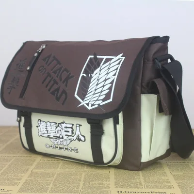 

IVYYE Attack on Titan Fashion Anime Canvas Shoulder Bags Soft Tote Messenger Handbag Casual Shopping Bag Lady Girls New