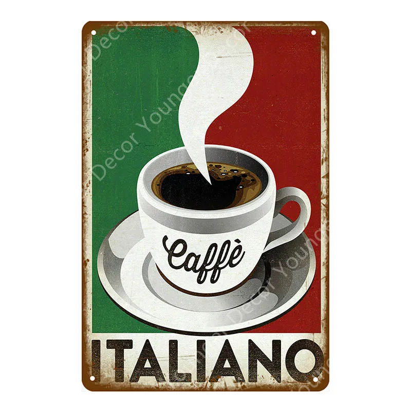 Italia Caffe Парижское кафе Italiano кофейные металлические банки для паба клубный