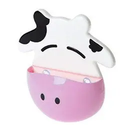 1pc Pink Милый корова зубная щетка держатель для ванной и кухни Семья зубная щетка присоски держатель настенная подставка крюк чашки хранения - Цвет: 1pc Pink