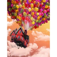 5d diamond embroidery house new arrival diamond painting balloon landscape cross stitch picture rhinestones home decor
