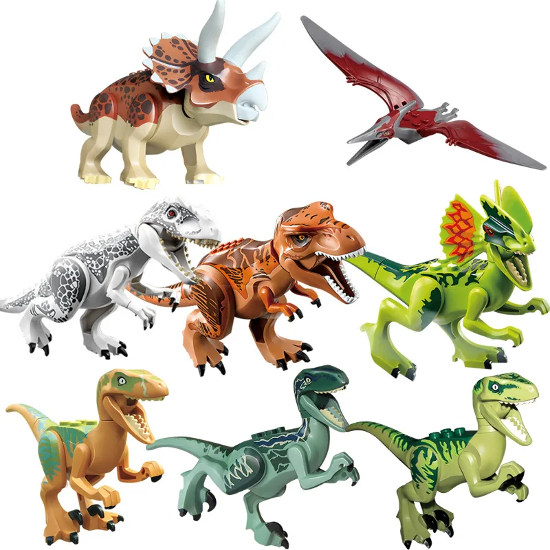 

Children's Toys Dinosaur Locking Toys Jurassic Dinosaur Pterosaur Tyrannosaurus Rex Flying Dragon Velociraptor Building Blocks