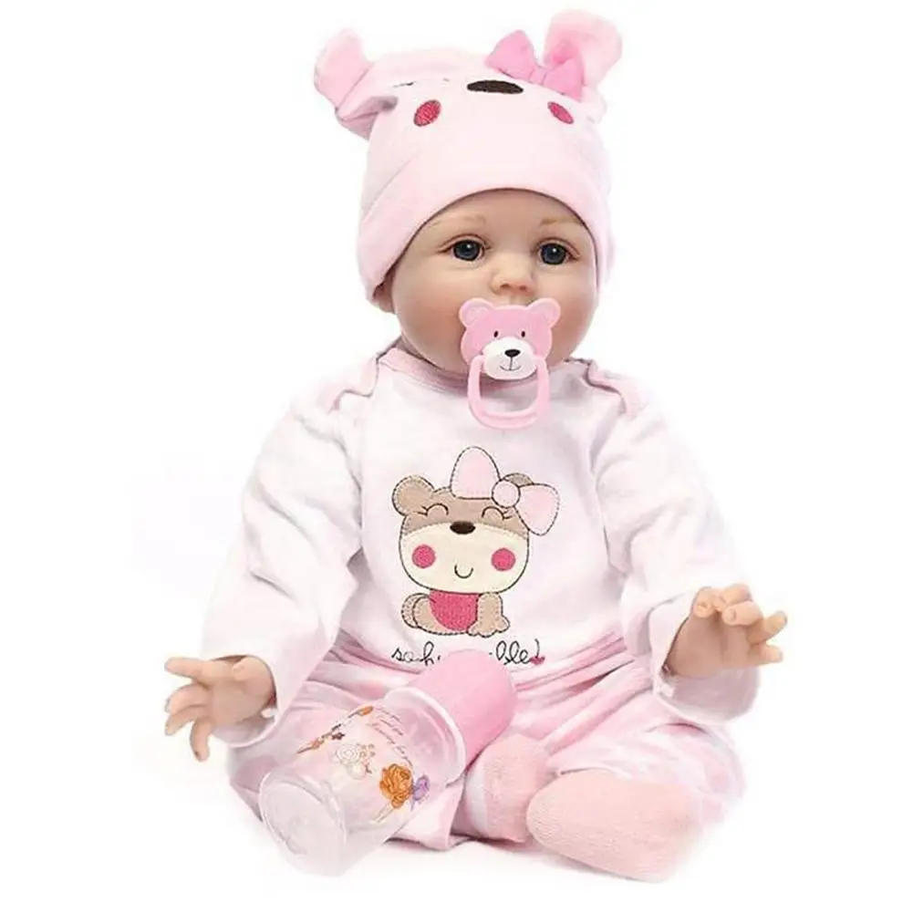 

22inch 55cm Baby Realista Reborn Doll Lifelike Girl Reborn Babies Silicone Dolls Toys For Children Xmas Gift Bonecas For Kids