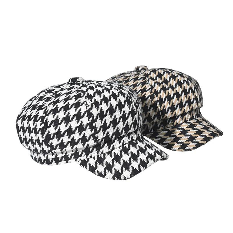 

Fashion Casual Octagonal Cap for Women Beret Hat Painter Newsboy Literary Cap Ladies Seasons Plaid Trendy Casual Street Hat