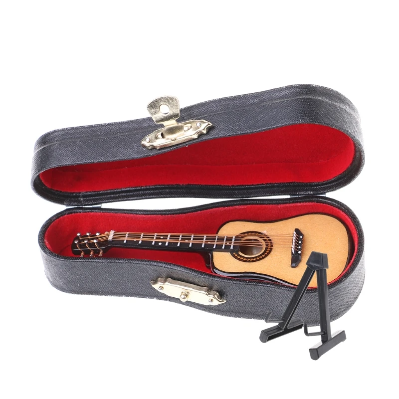 

10cm Toy Acoustic Guitar Scale Model Home Office Desk Decor Ornaments Gifts 77HC