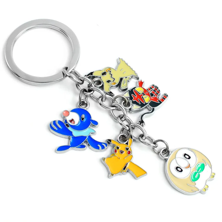 Брелок с покемоном Entei Eevee Swablu Piplup Poke Ball Pikachu Ash Ketchum Rowlet милый забавный мультфильм металлический брелок Аниме подвеска