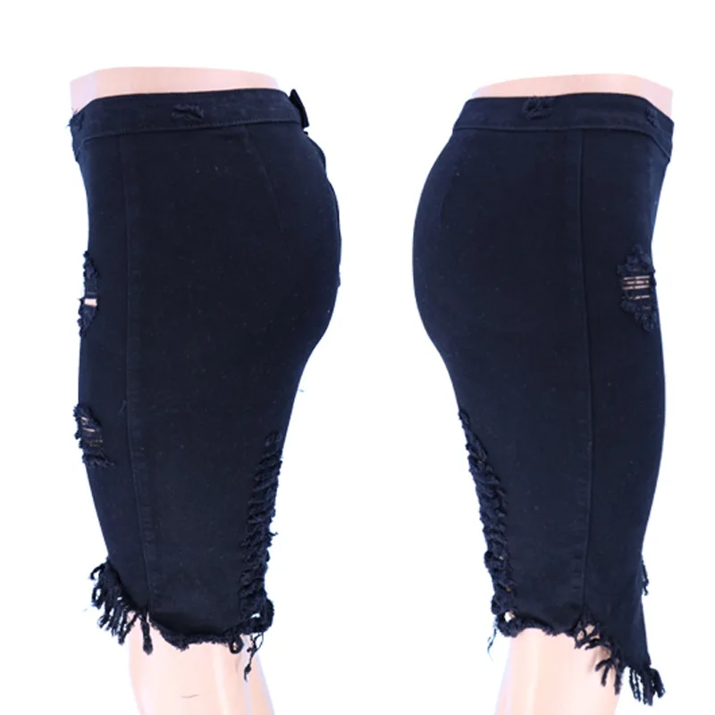 

Sexy Tassel Ripped Jeans Skirt Women Summer Fashion High Waist Asymmetrical White Denim Skirt Female Party Club Bodycon Skirts