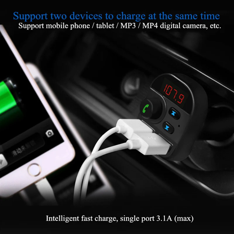 Автомобильный беспроводной комплект громкой связи Bluetooth FM трансмиттер MP3 плеер