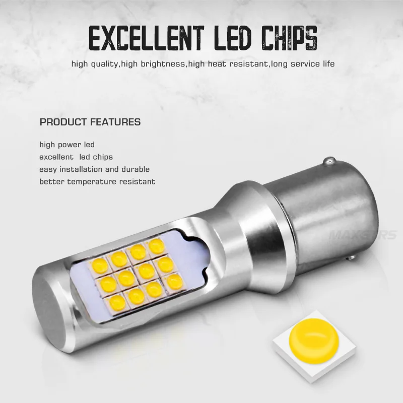 2 шт. автомобисветодиодный СВЕТОДИОДНЫЕ Лампы BA15S P21W 1156 S25 3535 24SMD 5500K|Сигнальная