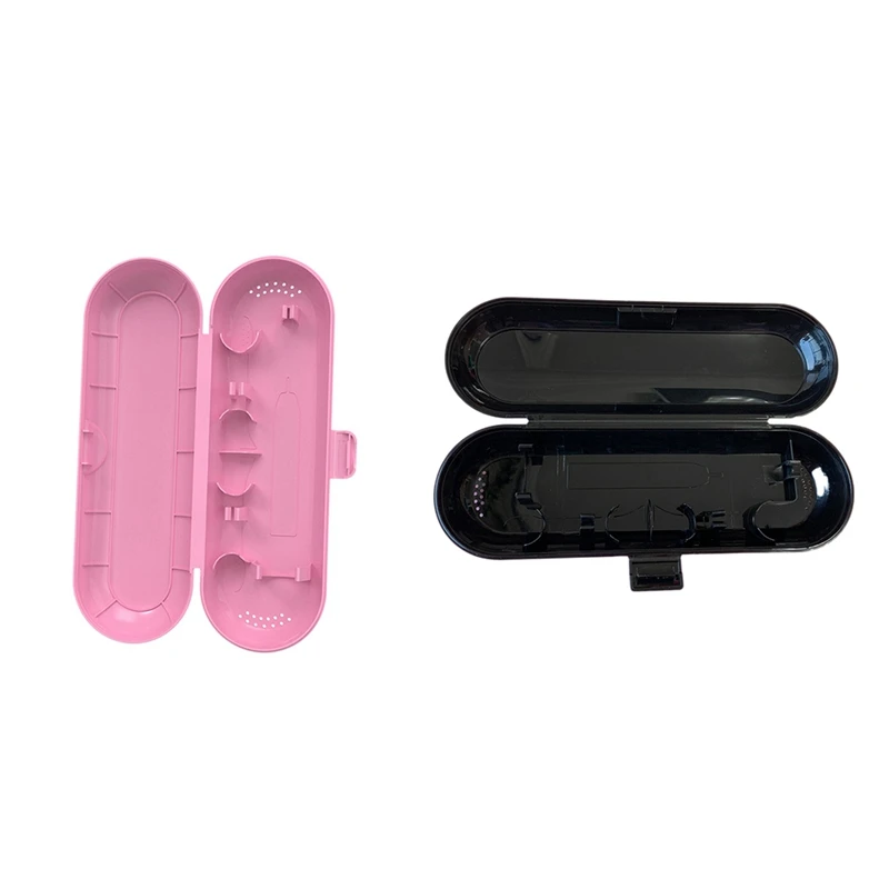 

2 Pcs Electric Toothbrush Travel Case for for Portable Electric Tooth Brush Boxes Pink & Black