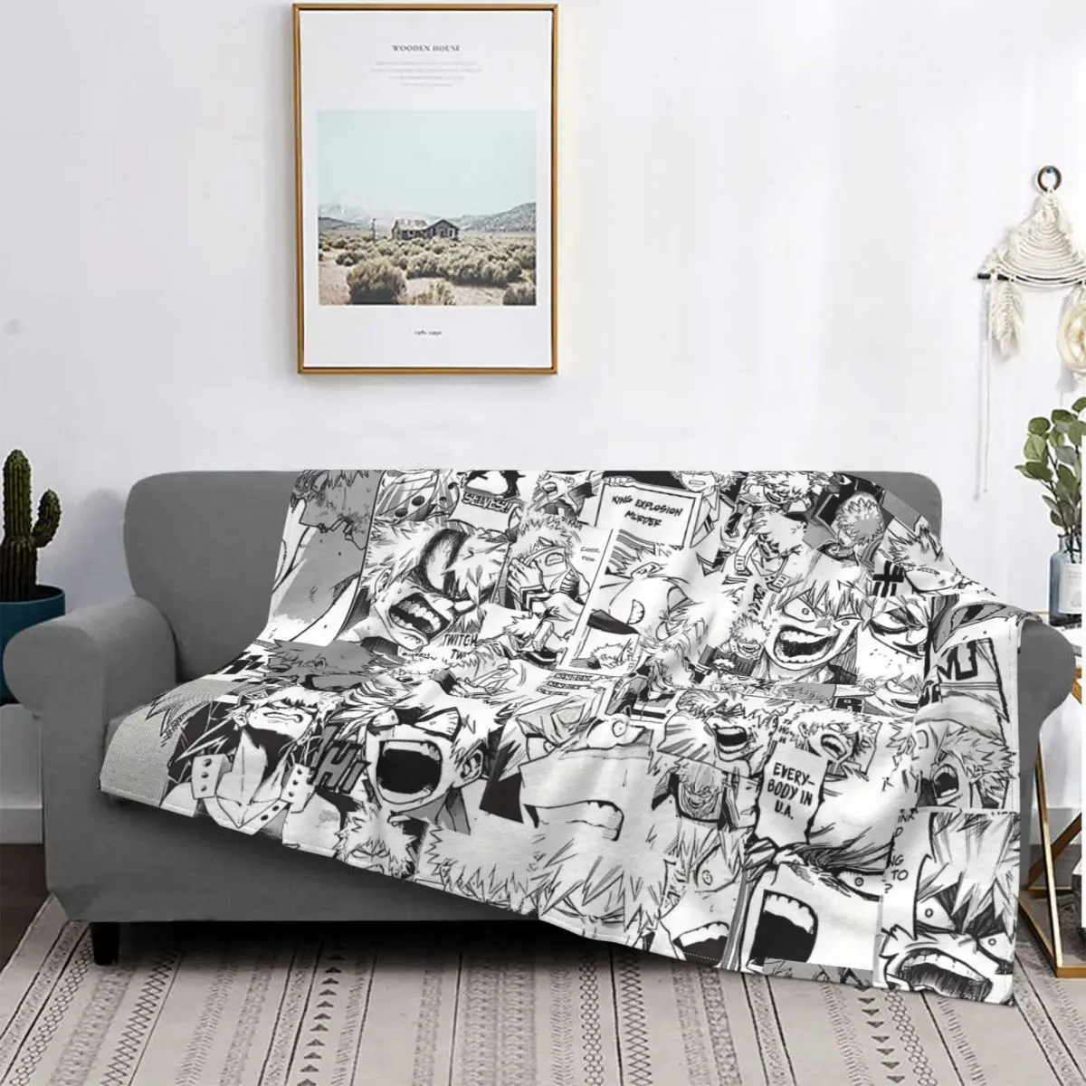 

Katsuki Bakugo Blanket Anime Modern Stitch Cotton Breathable Coral Fleece Throw Blankets For Dormitory Travel