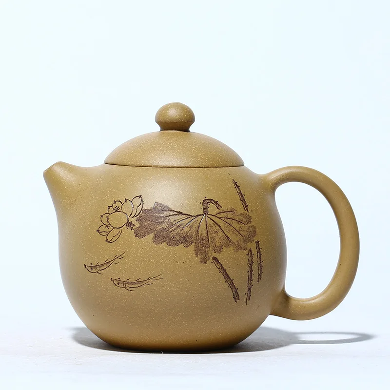 

Yixing Zisha teapot famous handmade lotus dragon egg teapot