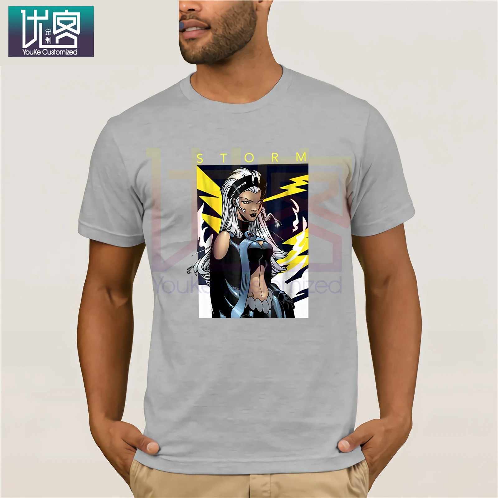 Мужская футболка Marvel X Storm Boltage графический постер летняя мужская с коротким
