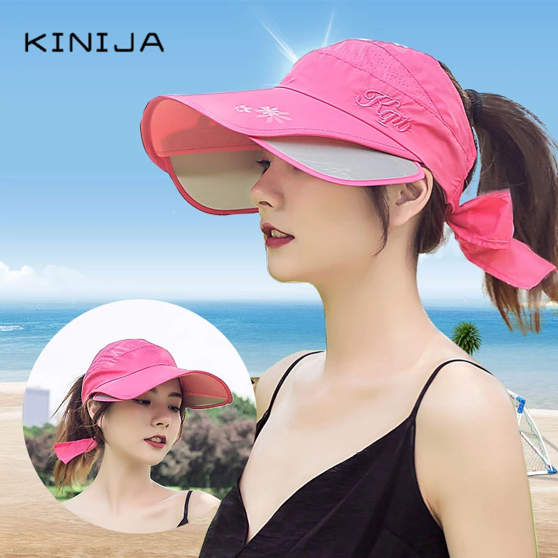 Летняя Солнцезащитная шапка Женская Выдвижная пустая верхняя шляпа Oem бейсболка