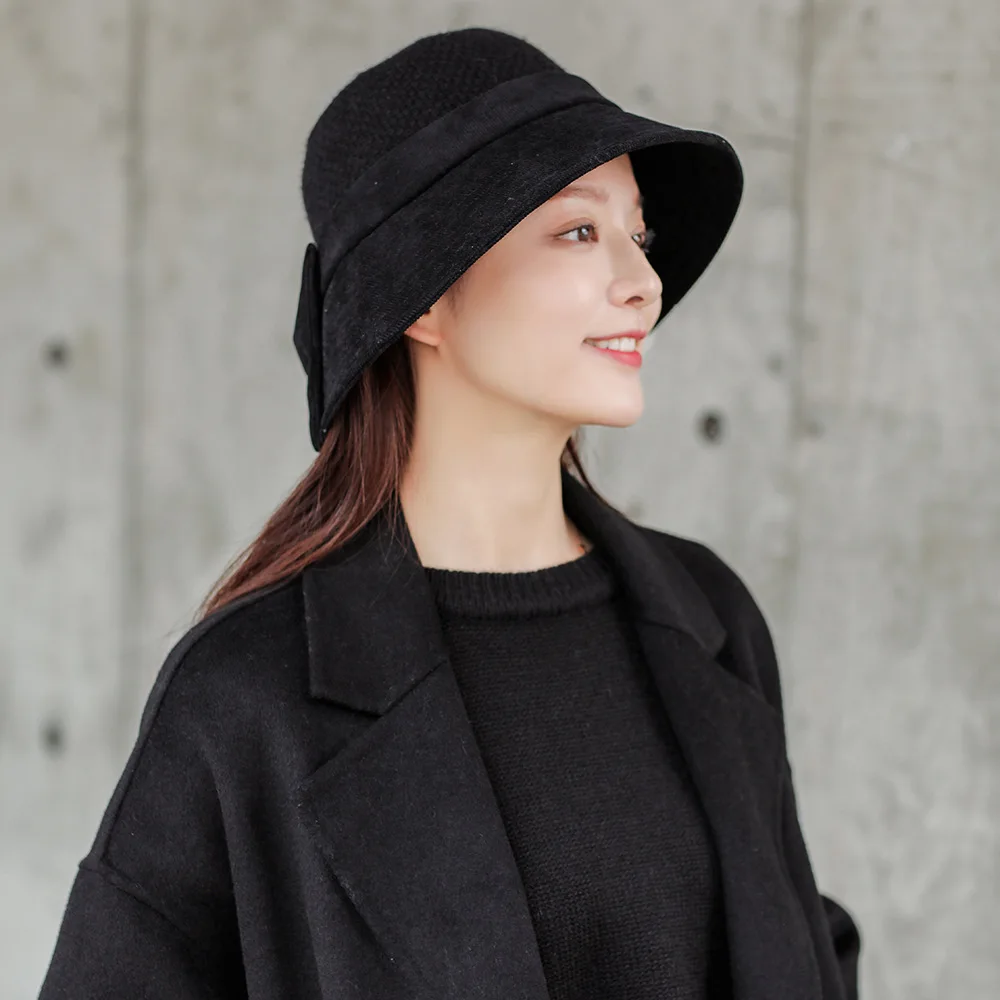 

New Age Season 2022 Hat Female South Korean Joker Small Eaves Fisherman Hat Shading Basin Hat Warm Web Celebrity Bucket Hat Luxu