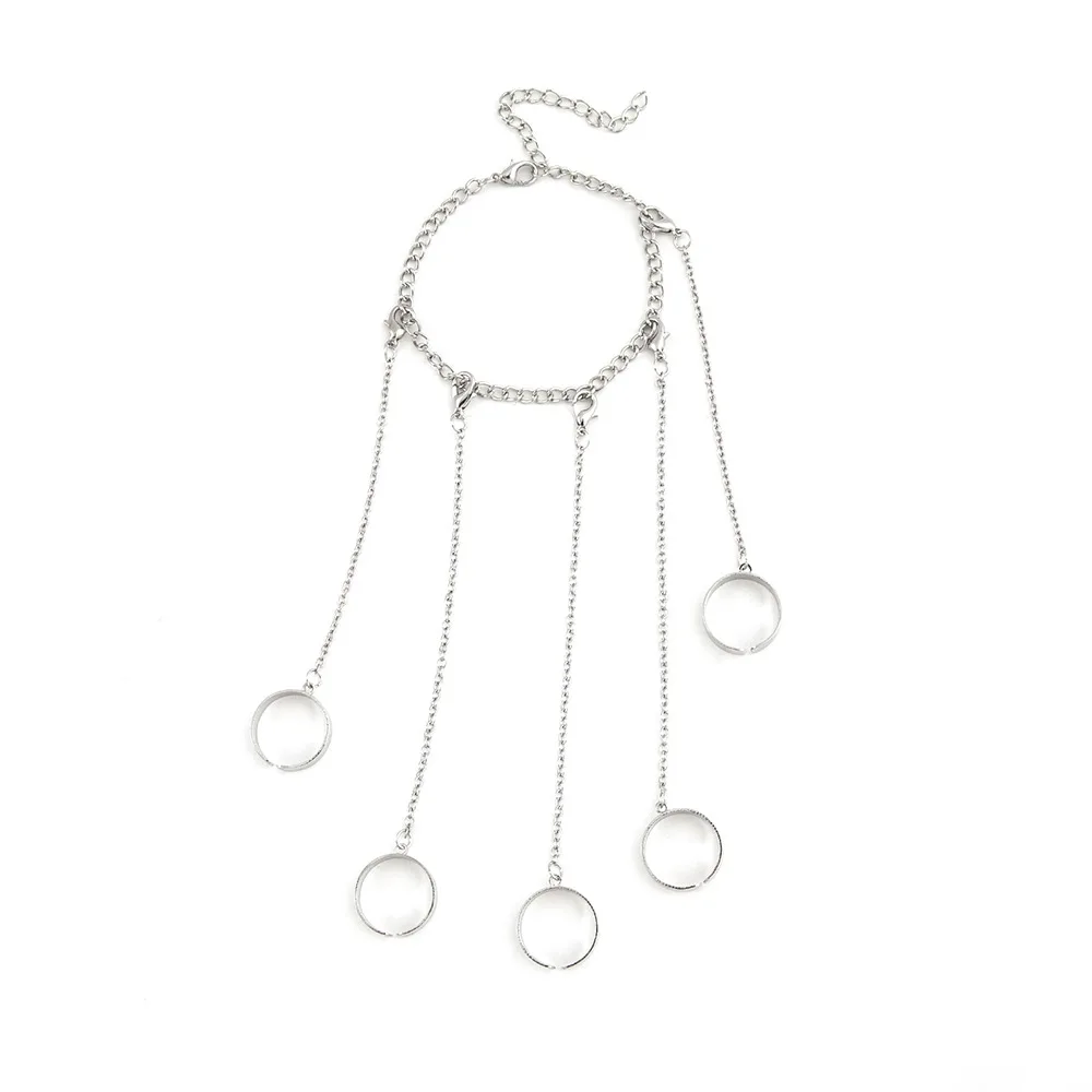 Sindlan панковские геометрические серебряный цвет цепь браслет на запястье для