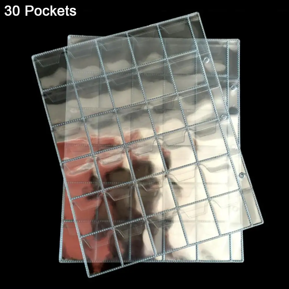30 Pockets Coin 10 шт. детектор денежных банкнот Бумага деньги страницы альбома сбора держатель рукава 3-слотовый отрывными листами лист альбом защиты - Цвет: 30 Pockets Coin